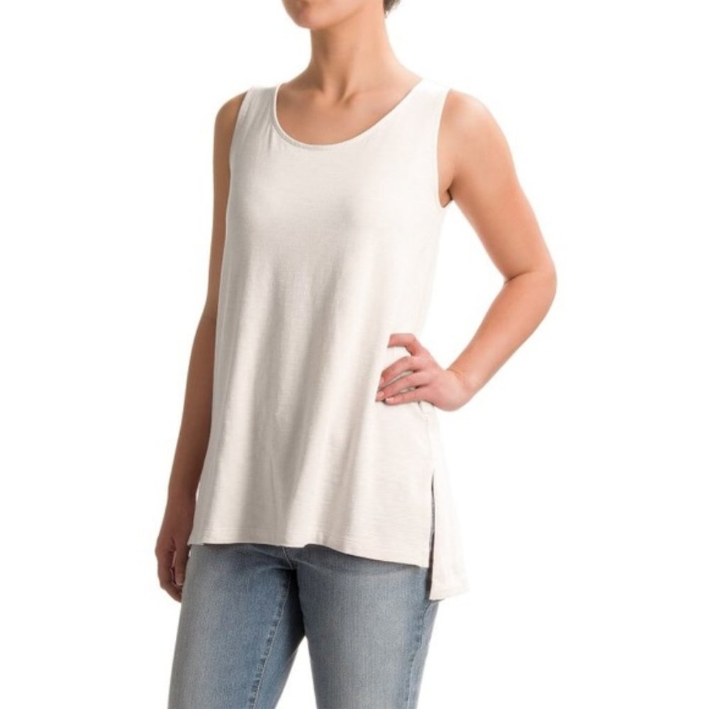Lucy & Laurel Women Relaxed Tank Top Classic White - Picture 1 of 9